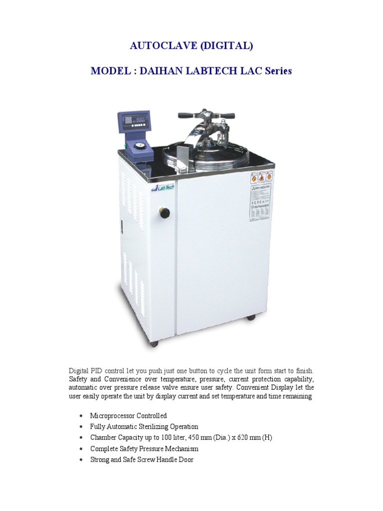 Autoclave Labtech Equipment Mechanical Engineering