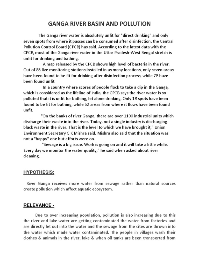 Ganga River Pollution and Its Impact | PDF | Water Pollution | Sewage