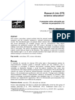 A pesquisa sobre educação em ciências na perspectiva CTS