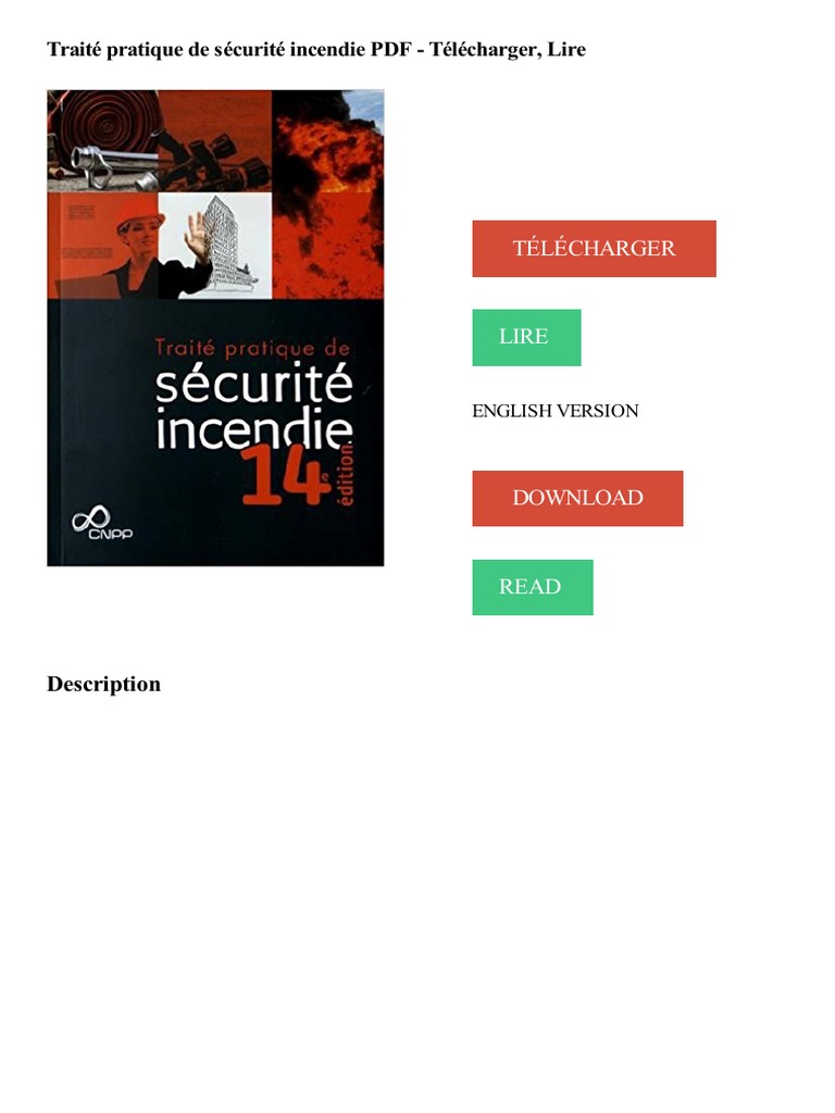 Traite Pratique De Securite Incendie Pdf Telecharger Lire Telecharger Lire English Version Download Read Description Livres Securite Des Systemes D Information