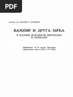 Tihomir R. Đorđević Vampir I Druga Bića U Narodnom Predanju | PDF