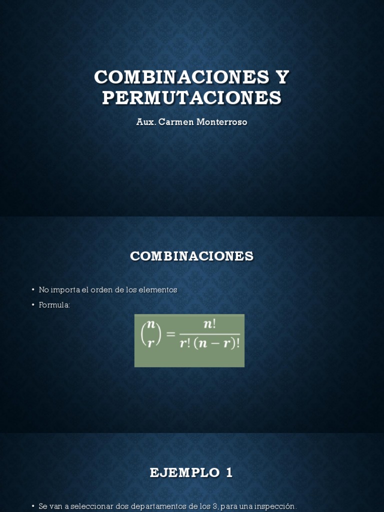 Combinaciones y Permutaciones Explicadas | PDF | Estilo de vida