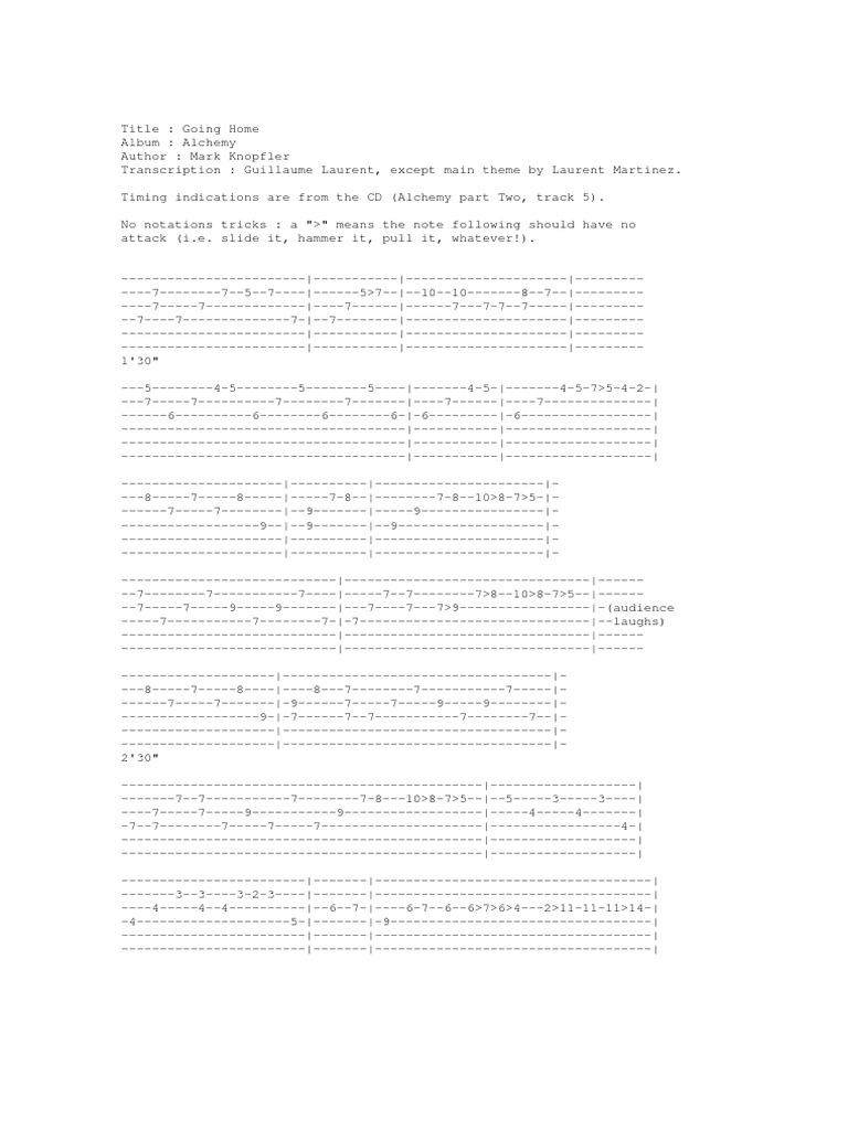 Going Home Guitar Tab and Chords | PDF | Universal Music Group | Rock ...