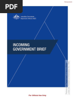 Incoming Brief- Minister for Home Affairs
