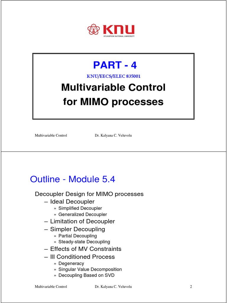 MIMO Multivariable Control Techniques | PDF | Control Theory ...