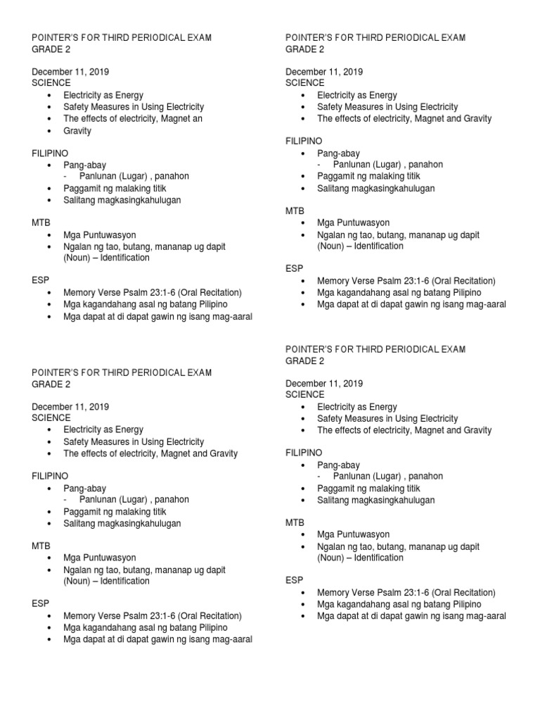 POINTERs Grade 2 | PDF