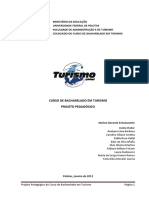 Projeto Pedagógico CURSO DE BACHARELADO EM TURISMO 2013 PDF