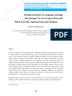 Using Oxford's Strategy Inventory of Language Learning (SILL) To Assess The Strategy Use of A Group of First and Third Year EFL Algerian University Students