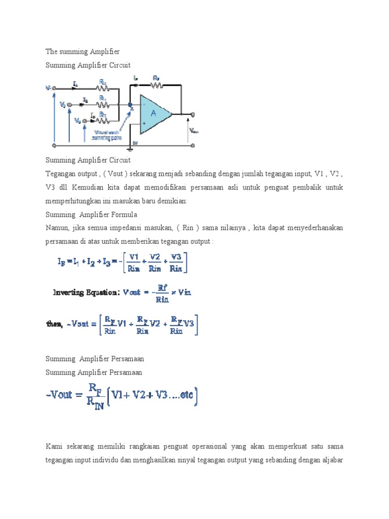 The Summing Amplifier PDF | PDF