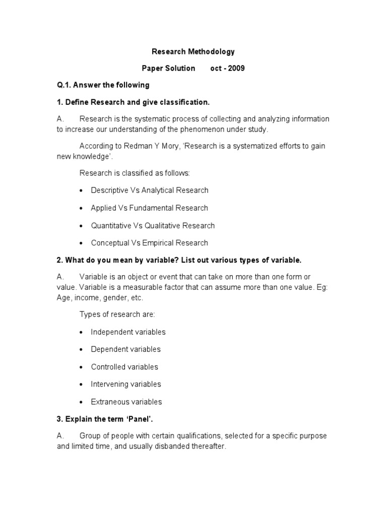 Research Methodology Overview and Types | PDF | Survey Methodology ...