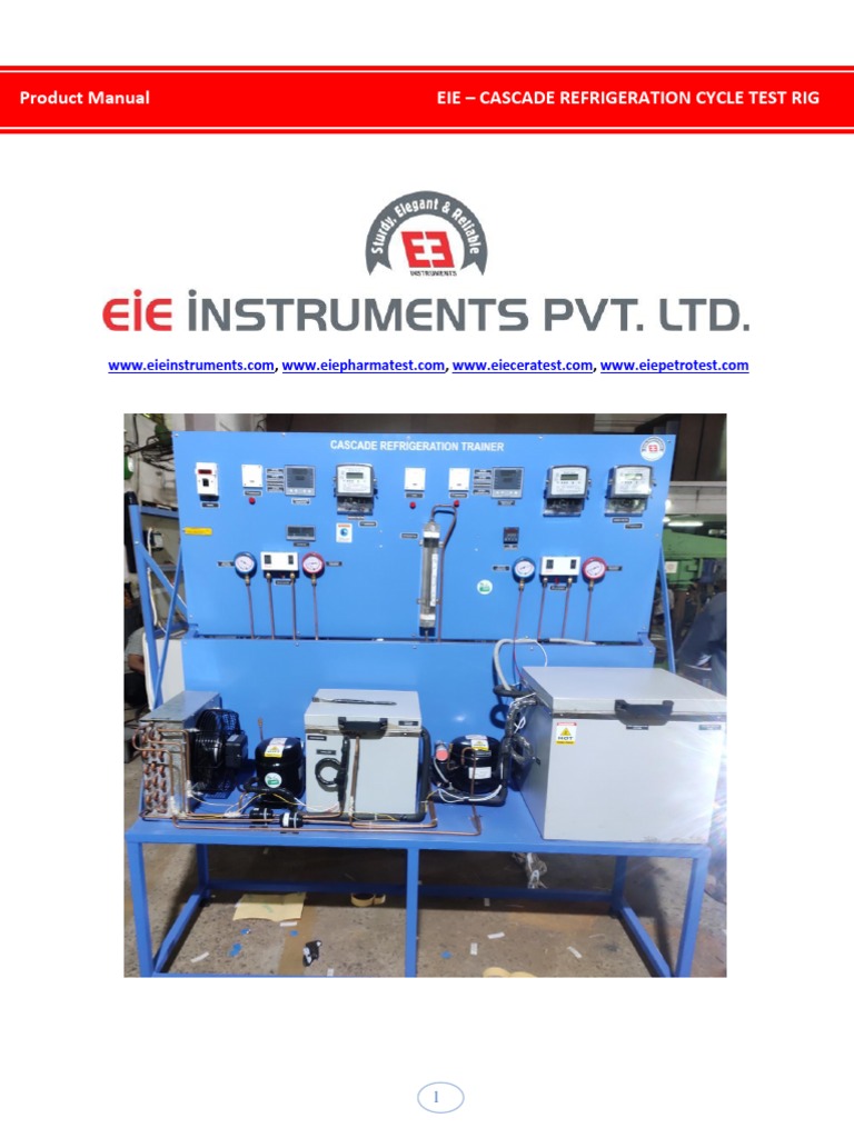 Cascade Refrigeration Cycle Test Rig PDF Mechanical Engineering