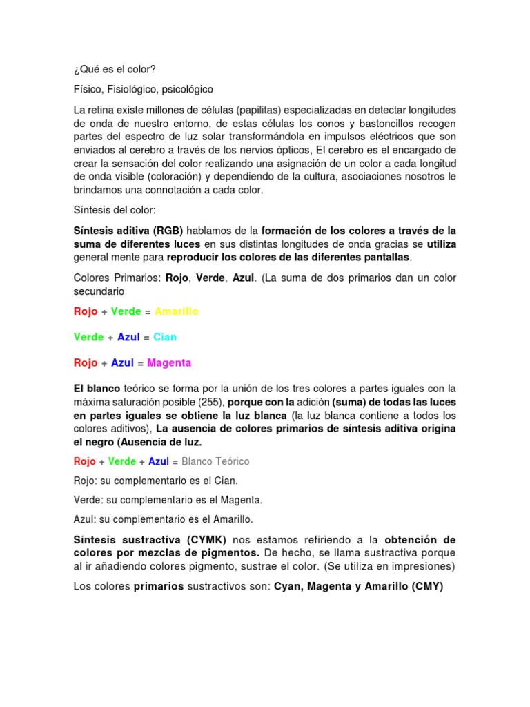 Examen Teoría Del Color | PDF | Azul | Color