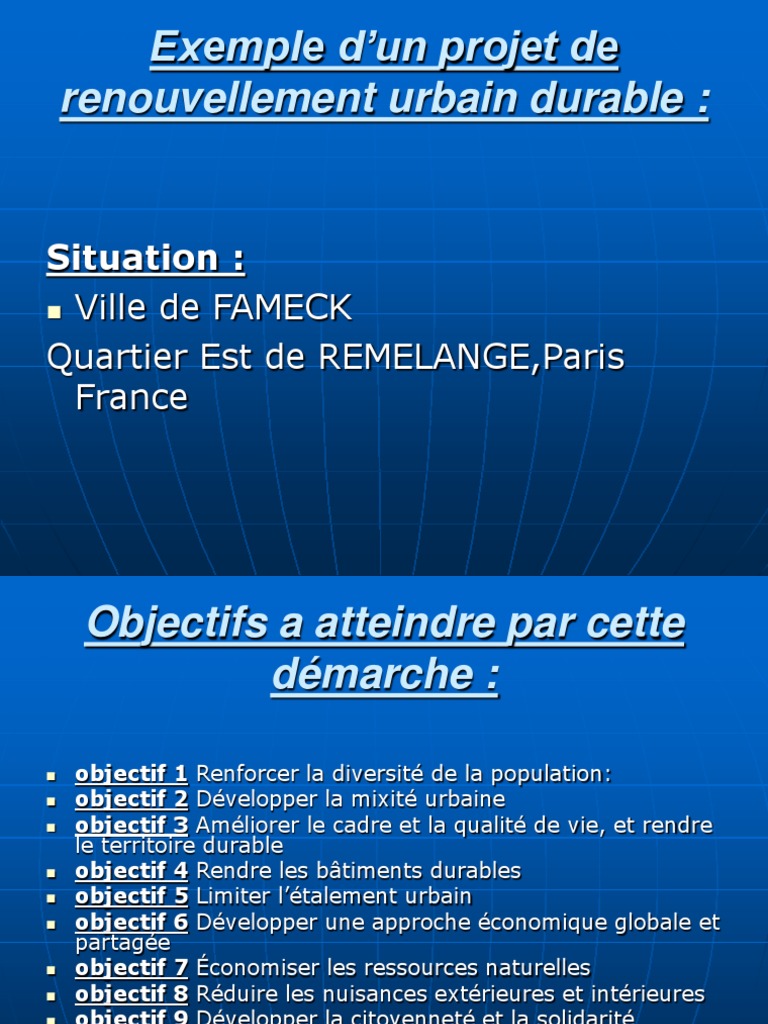 Projet de Renouvellement Urbain Durable | PDF | Sciences et mathématiques
