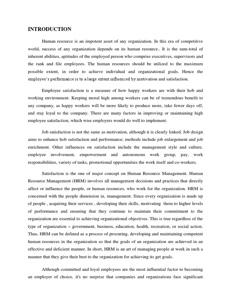 Employee Satisfaction Study at Kambamala Tea Estate | PDF | Nature ...