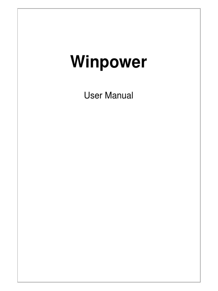 WinPower Manual | PDF | Operating System | Microsoft Windows