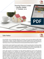 PNB Housing Finance Liquidity Update - 1st Oct 18