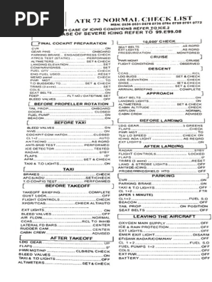 ATR 72 Normal Checklist | PDF | Aerospace | Vehicles