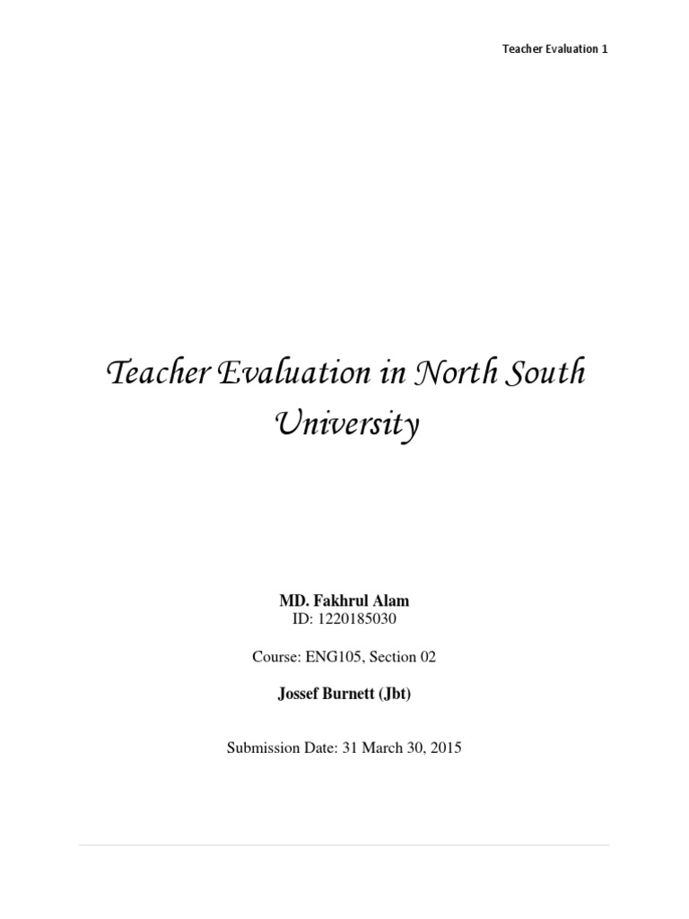 NSU Teacher Evaluation Insights | PDF | Survey Methodology | Teachers