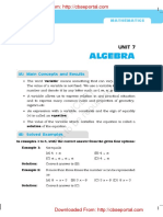 NCERT Exemplar Problems From Class 6 Mathematics Unit 7 Algebra PDF