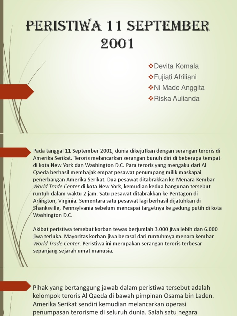 Peristiwa 11 September 2001 | PDF | Politik | Perjalanan