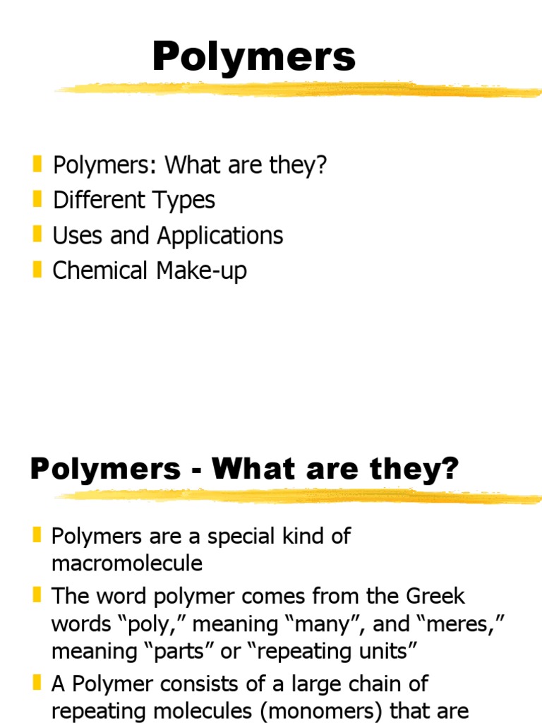 Polymer Intro | PDF | Copolymer | Polymers