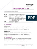 Evonik Eudragit L 100 and Eudragit S 100 Specification Sheet