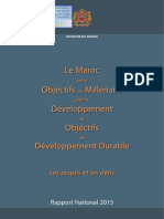 Le Maroc entre Objectifs du Millénaire pour le Développement et Objectifs de Développement Durable _ Les acquis et les défis (Rapport national 2015_ version Française)
