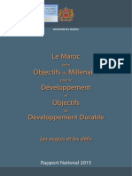 Le Maroc Entre Objectifs Du Millénaire Pour Le Développement Et Objectifs de Développement Durable - Les Acquis Et Les Défis (Rapport National 2015 - Version Française)