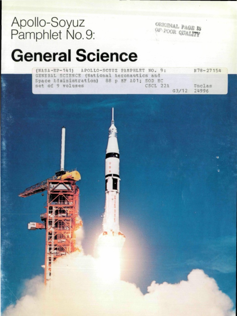 ApolloSoyuz Pamphlet No. 9 General Science PDF Apollo (Spacecraft