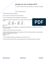 CBSE Sample Papers For Class 11 Physics SET E PDF