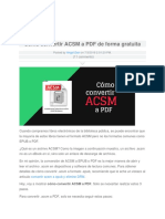 Cómo Convertir ACSM A PDF de Forma Gratuita