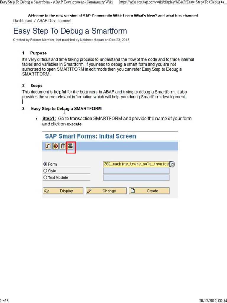 Debug Smart Form PDF | PDF
