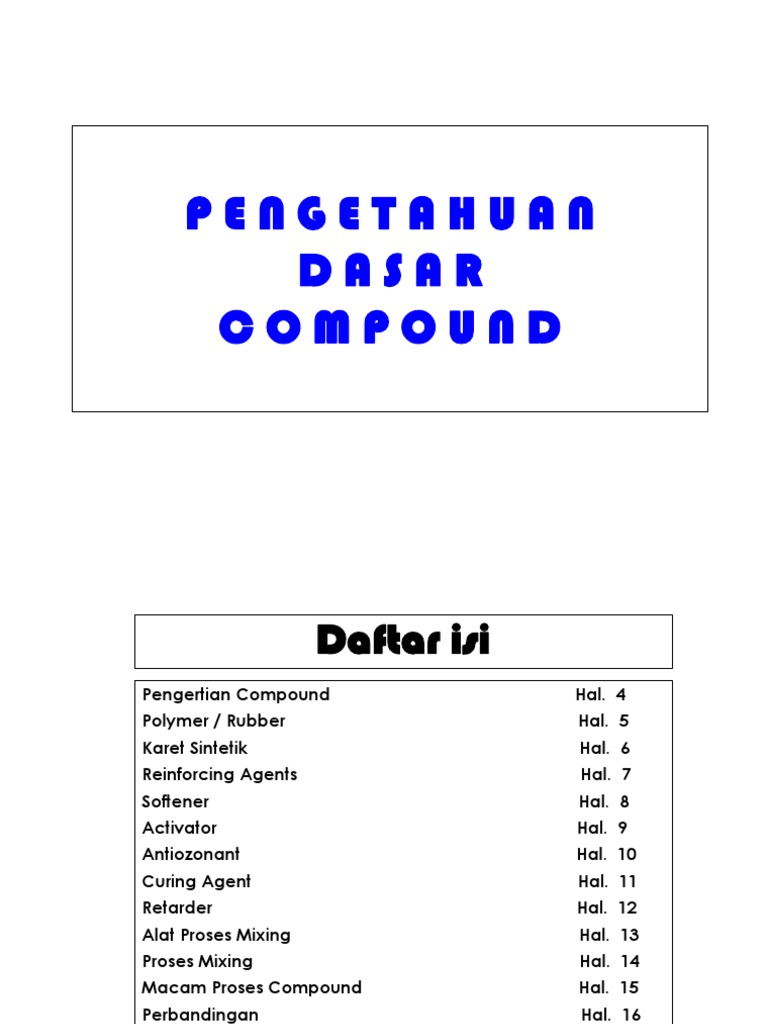 Panduan Dasar Compound Karet | PDF
