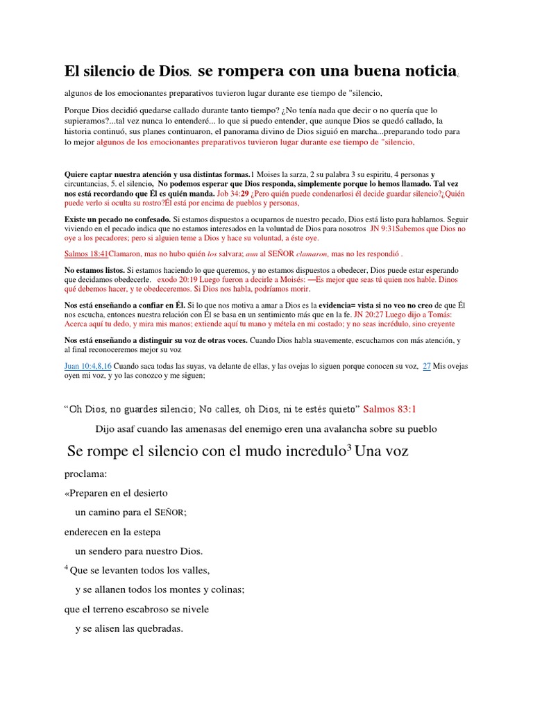 El Silencio de Dios y Su Revelación | PDF | Moisés | Dios