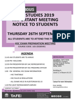 HSC Final Student Meeting - 26th September