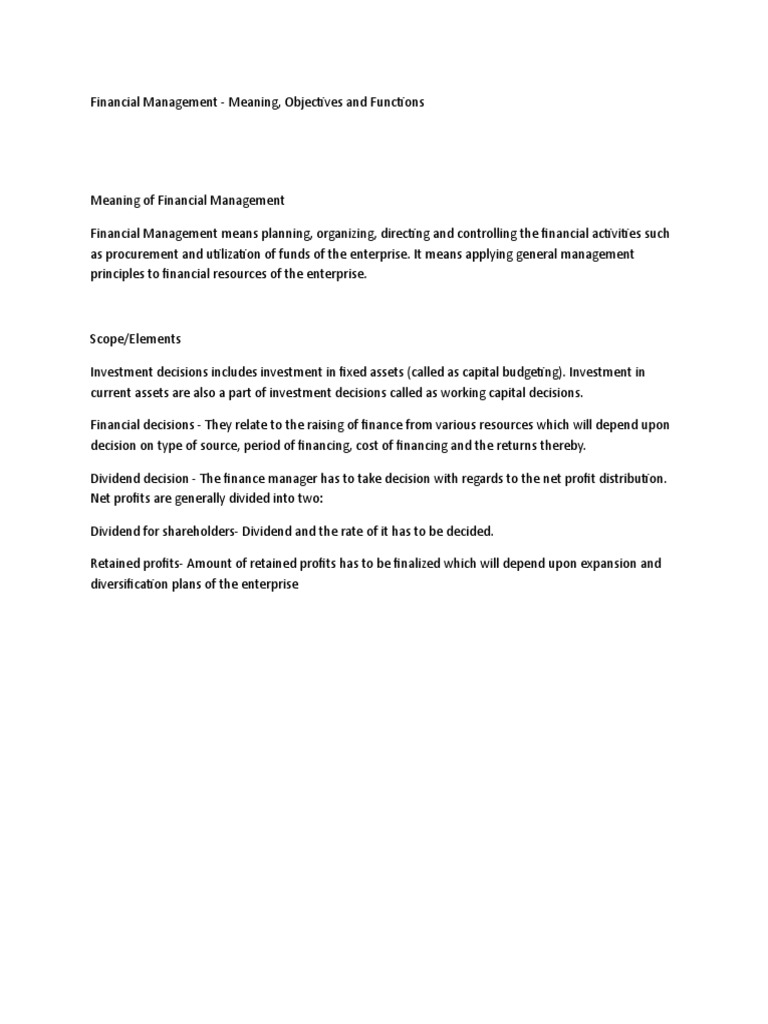 Financial Management | PDF | Finance & Money Management