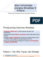 Kebijakan Universitas Dalam Kerangka Akreditasi 9 Kriteria PDF