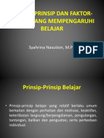 Prinsip-Prinsip Belajar Dan Faktor Pembelajaran