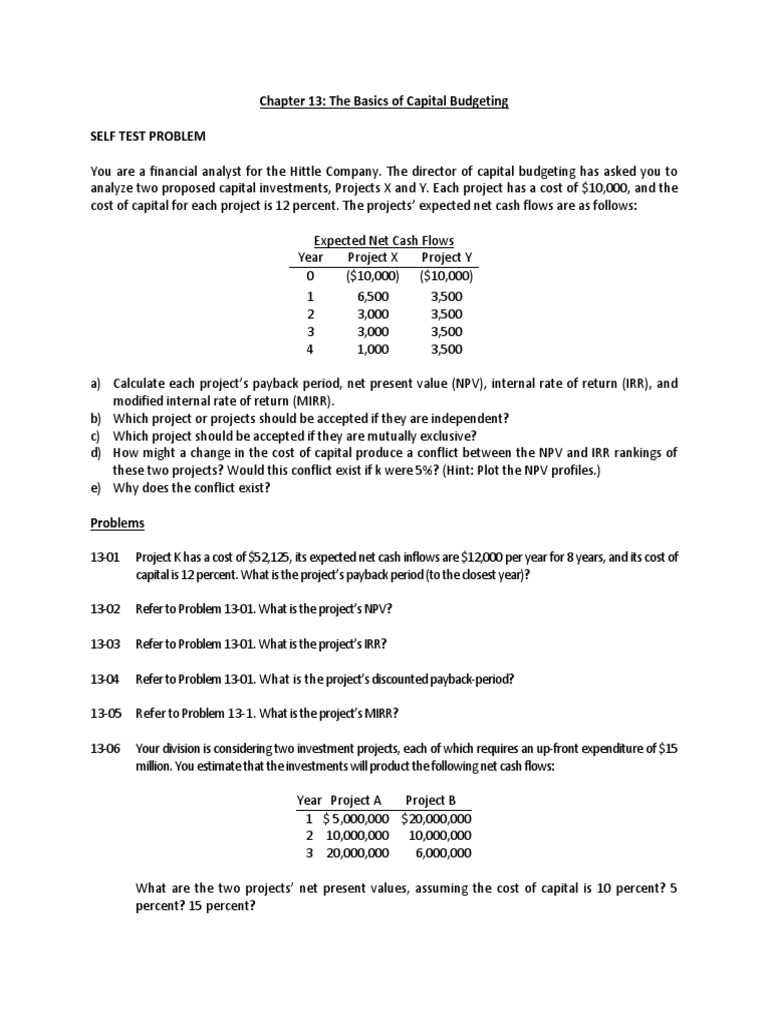Capital Budgeting Analysis Guide | PDF | Capital Budgeting | Internal ...