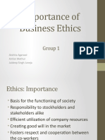 Importance of Business Ethics: Group 1