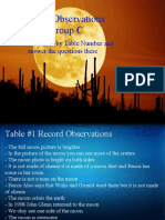 Moon Observations Group C: Find Your Slide by Table Number and Answer The Questions There