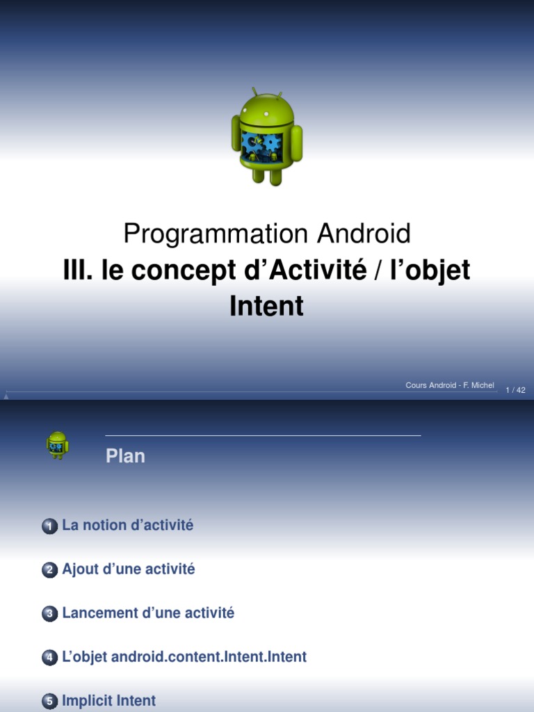 Comprendre les Activités Android | PDF | Android (Système d ...