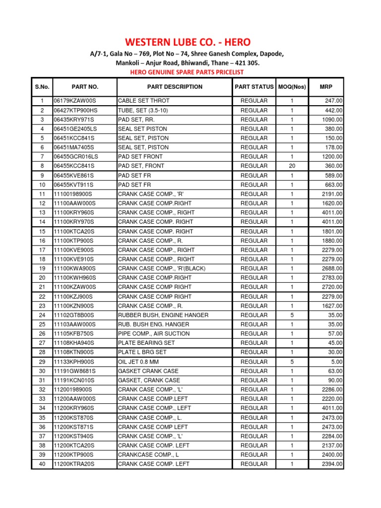 hero spare parts buy online