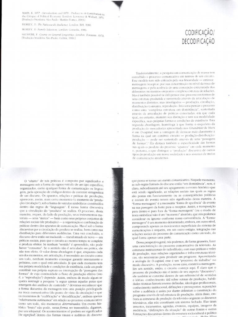 HALL - Stuart - Codificação Decodificação PDF | PDF