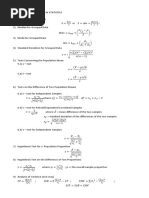 Commonly Used Formulas in Statistics