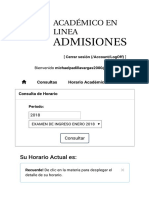 Académico en Línea Admisiones - Consultar Mi Horario