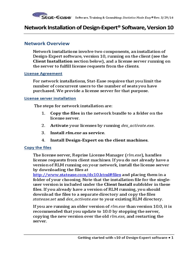 DesignXpert10 Network Installation PDF | PDF | Web Server | Internet & Web