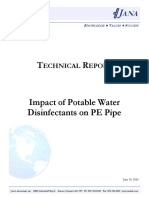 Impact of Potable Water Disinfectants On Pe Pipe