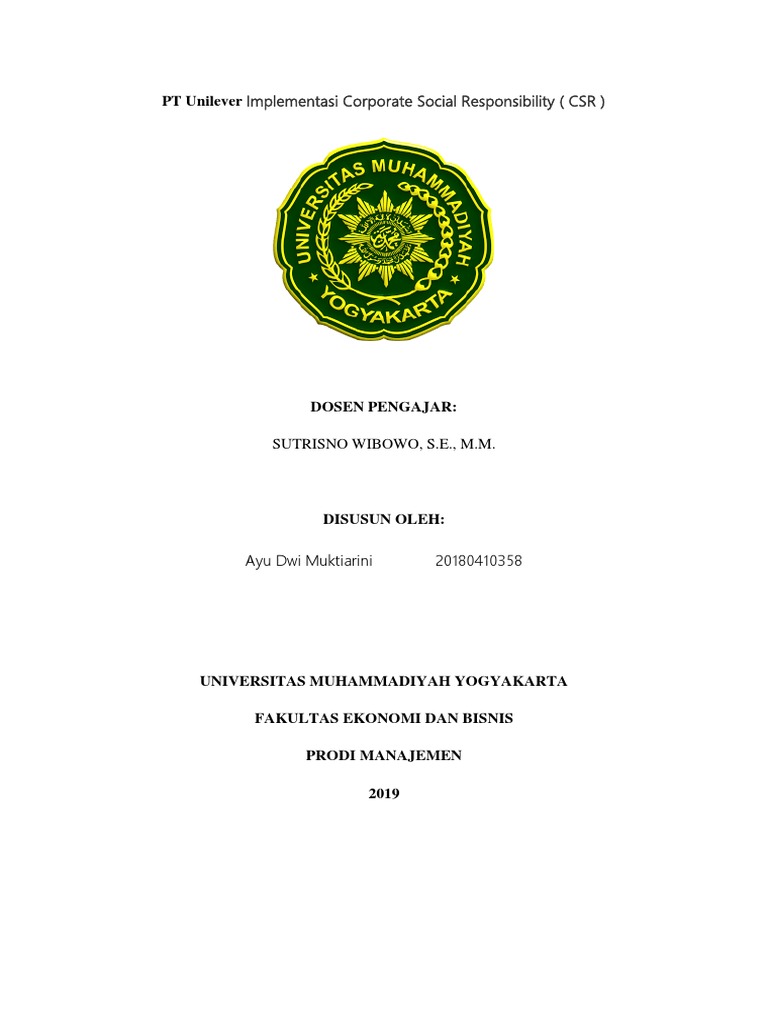 Implementasi CSR PT Unilever Indonesia | PDF