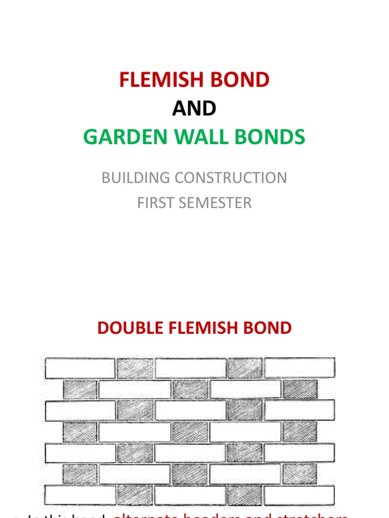 Flemish Bond and Garden Wall Bonds PDF Ceramic Materials Building